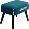 Square Ottoman Cover, Stretch Jacquard Footstool Slipcover, Aquamarine, 45 x view 1