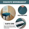 Square Ottoman Cover, Stretch Jacquard Footstool Slipcover, Aquamarine, 45 x view 3