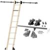 SNLKCLRA Rolling Ladder Hardware Kit, Sliding Hardware Kit, 3.3–20 ft, Rustic Black Steel Round Rail view 1