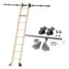 SNLKCLRA Rolling Ladder Hardware Kit, Sliding Hardware Kit, 3.3–20 ft, Rustic Black Steel Round Rail view 2