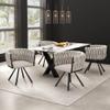 HOXINBLY Dining Chairs Set of 4, Swivel Leisure Chairs with Four Metal Legs, Beige Linen and Black view 1