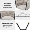 HOXINBLY Dining Chairs Set of 4, Swivel Leisure Chairs with Four Metal Legs, Beige Linen and Black view 2