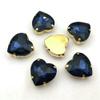 GUOZHAN Heart-Shaped Gold Prong-Set Rhinestones, 10–27 mm, Sew-On Crystal Appliques view 1