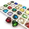 GUOZHAN Heart-Shaped Gold Prong-Set Rhinestones, 10–27 mm, Sew-On Crystal Appliques view 3