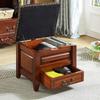 SNLKCLRA Ottoman Shoe Rack Bench with Storage Drawer, Leather Stool, Size L view 2