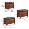 SNLKCLRA Ottoman Shoe Rack Bench with Storage Drawer, Leather Stool, Size L view 3