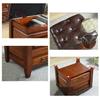 SNLKCLRA Ottoman Shoe Rack Bench with Storage Drawer, Leather Stool, Size L view 4