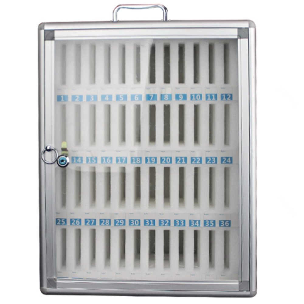 SBCGFY Cell Phone Locker, Wall-Mounted Storage Box with Security Lock for 48 Phones
