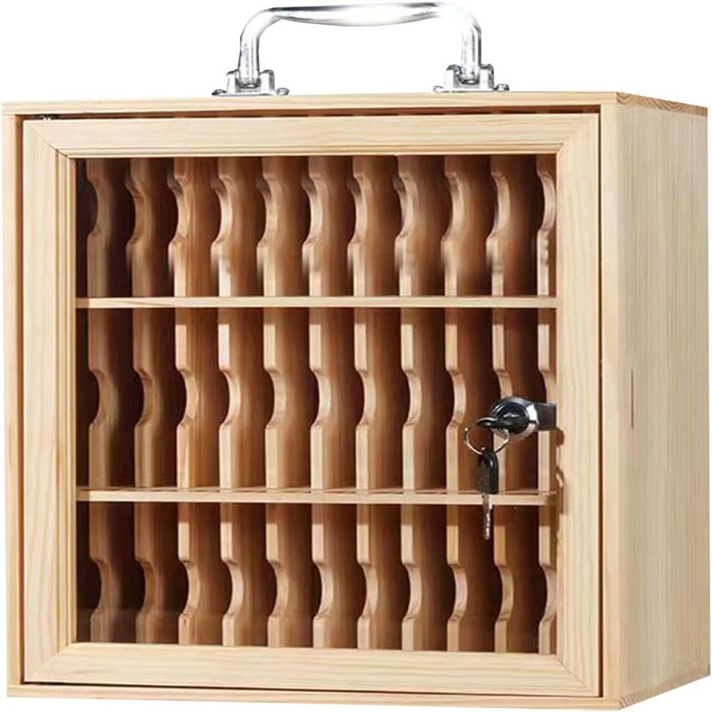 SBCGFY Wooden Cell Phone Storage Cabinet, 24 Compartments