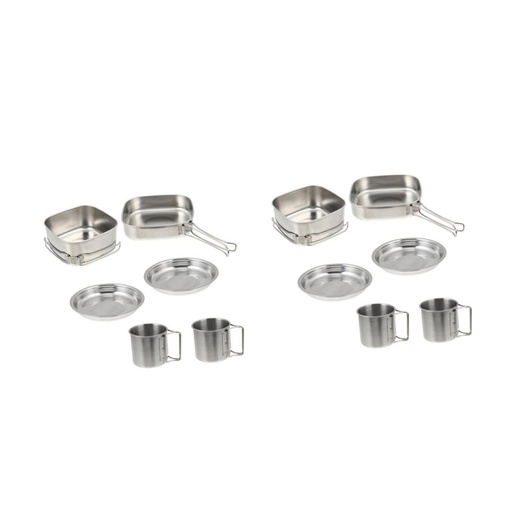 Toddmomy Stainless Steel Outdoor Camping Cookware Set