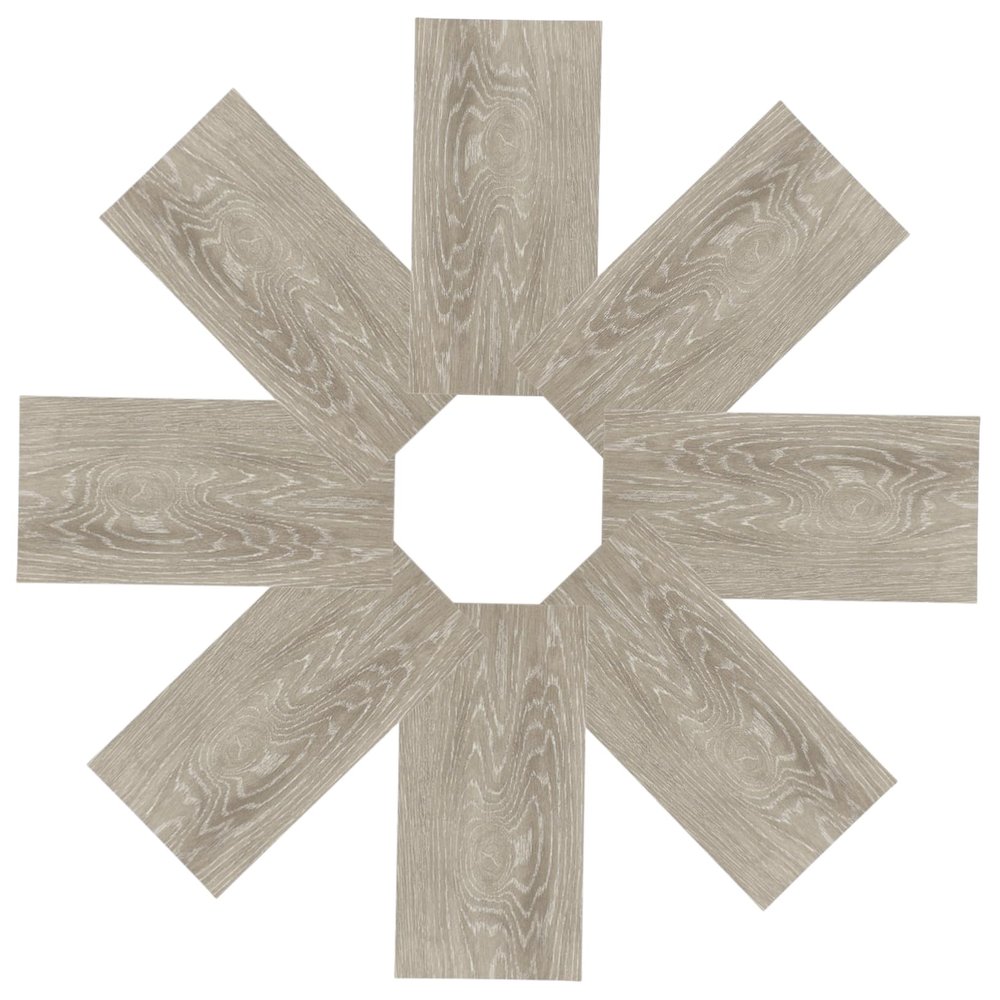 Self-Adhesive PVC Floor Stickers, 8 Pieces, Removable Retro Look