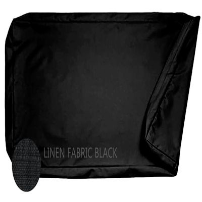 AQIGR Linen Seat Cushion Cover with Zipper, Black, 150 x 35 x 8 cm