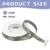 QUARKZMAN 6 mm x 9 m Polyester Satin Ribbon with Gold Dots, Dark Gray view 2