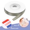 QUARKZMAN 6 mm x 9 m Polyester Satin Ribbon with Gold Dots, Dark Gray view 3