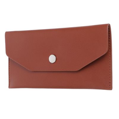KAILIKETIY Women's PU Cash Envelope Wallet, Brown, for Budgeting and Receipts