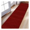 Siunwdiy Hallway Runner Rug 80 x 260 cm, Wine Red, Non-Slip Washable Kitchen Runner with Linear Pattern, Customizable by the Meter view 3