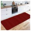 Siunwdiy Hallway Runner Rug 80 x 260 cm, Wine Red, Non-Slip Washable Kitchen Runner with Linear Pattern, Customizable by the Meter view 4