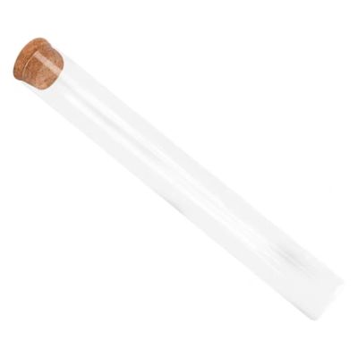 GUOHUIZHANG Flat-Bottom Test Tubes, 18 x 150 mm, Clear Glass, with Wooden Cork Stoppers, 10-Pack