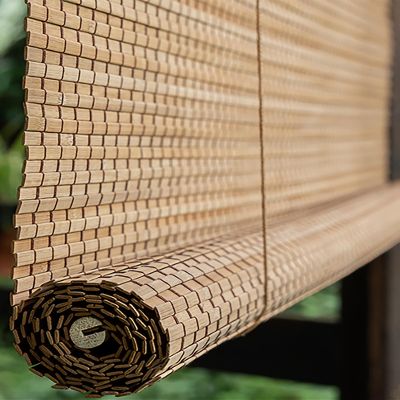 Retro Bamboo Roller Blind, 50–140 cm Wide, Outdoor Sunshade