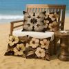 Outdoor Cushion Covers, Burnt Orange Floral, 45 x 45 cm, Set of 4 view 3
