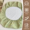 ZCXRYFL Cotton Quilted Fitted Sheet, Bohemian Style, Soft Microfiber, Green, 120 x 200 cm view 3