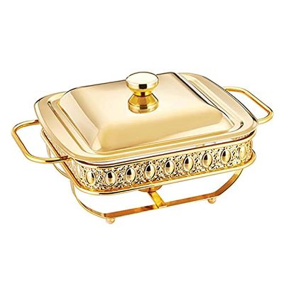 WOTZOV 1.8 L Stainless Steel Chafing Dish Buffet Warmer Set, Gold