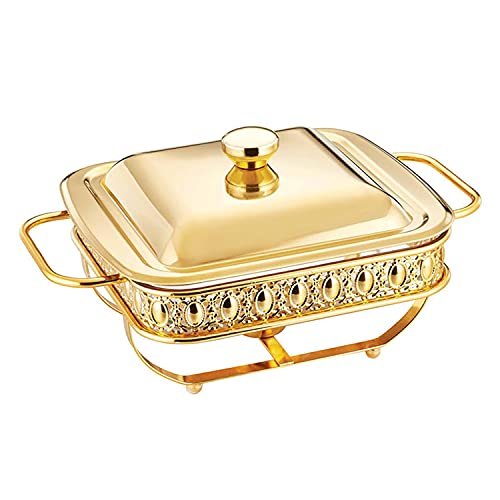WOTZOV 1.8 L Stainless Steel Chafing Dish Buffet Warmer Set, Gold