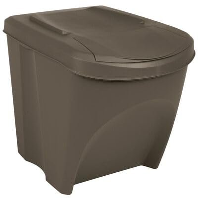 Pilipane Stackable Trash Bins, 3 pcs., Gray, 75 L, Polypropylene