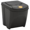 Pilipane Stackable Trash Bins, 3 pcs., Gray, 75 L, Polypropylene view 4