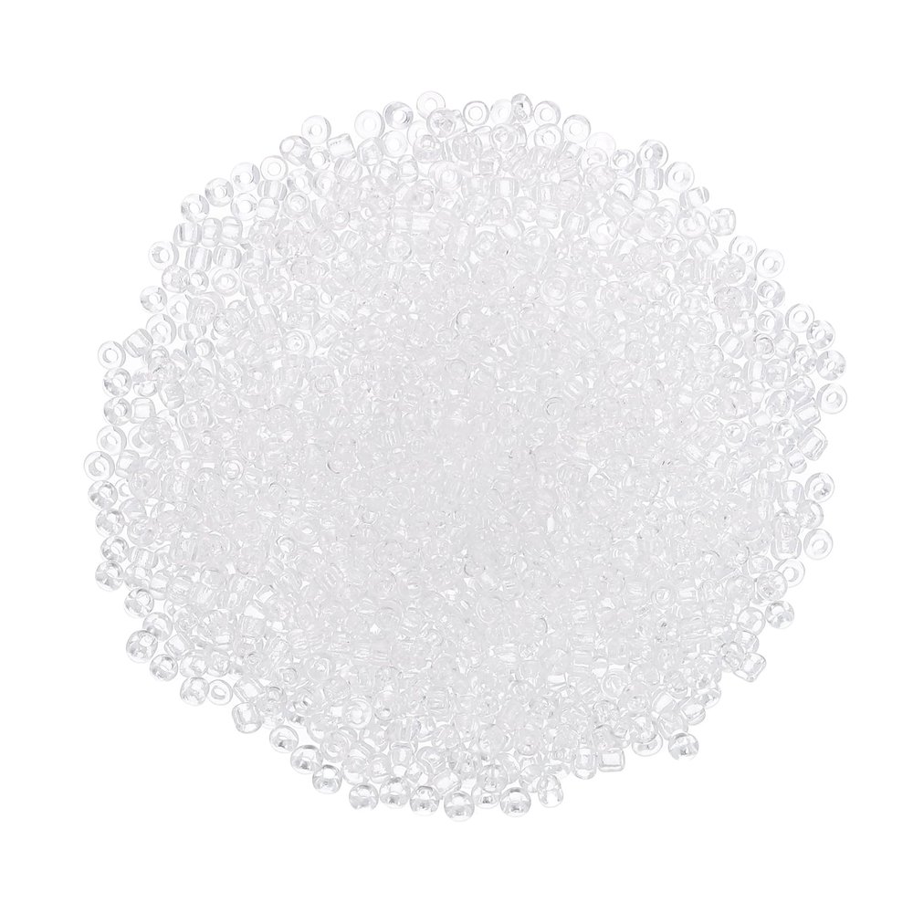QUARKZMAN 2,000-Piece 2 mm Clear White Glass Bead Set for Jewelry Making