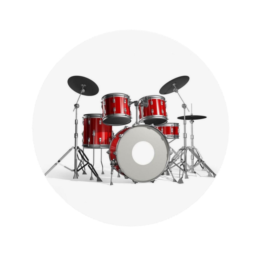 GSGCSBYMLG Round Acrylic Refrigerator Magnet with Printed Drum Set Design