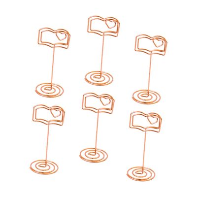 6-Piece Metal Book-Shaped Photo Holders for Cards and Tickets