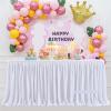 Party Table Skirt, White Pleated Ruffle Skirt for Rectangular Tables, for Parties, Weddings, and Birthdays (Pink, 9 ft; H 78 cm, L 275 cm) view 1
