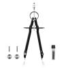 Professional Mathematics Geometry Compass Set, Precision Metal, Black view 2