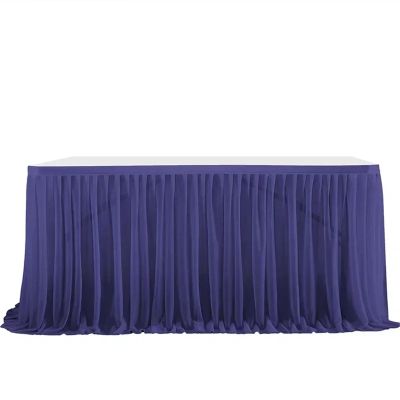 POTUBI Party Table Skirt, Tulle Ruffle Table Skirt for Weddings, Birthdays, and Parties, Home Decoration (Red, 122 x 77 cm; Dark Blue, 6 ft/185 x 77 cm)