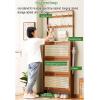 Bamboo Shoe Cabinet with Hooks, Freestanding 2-in-1 Shoe Organizer, Narrow Shoe Rack with Flip Drawers view 4