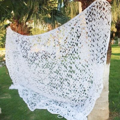 White Camouflage Net Sun Shade, 210D, 2.5 x 14 m