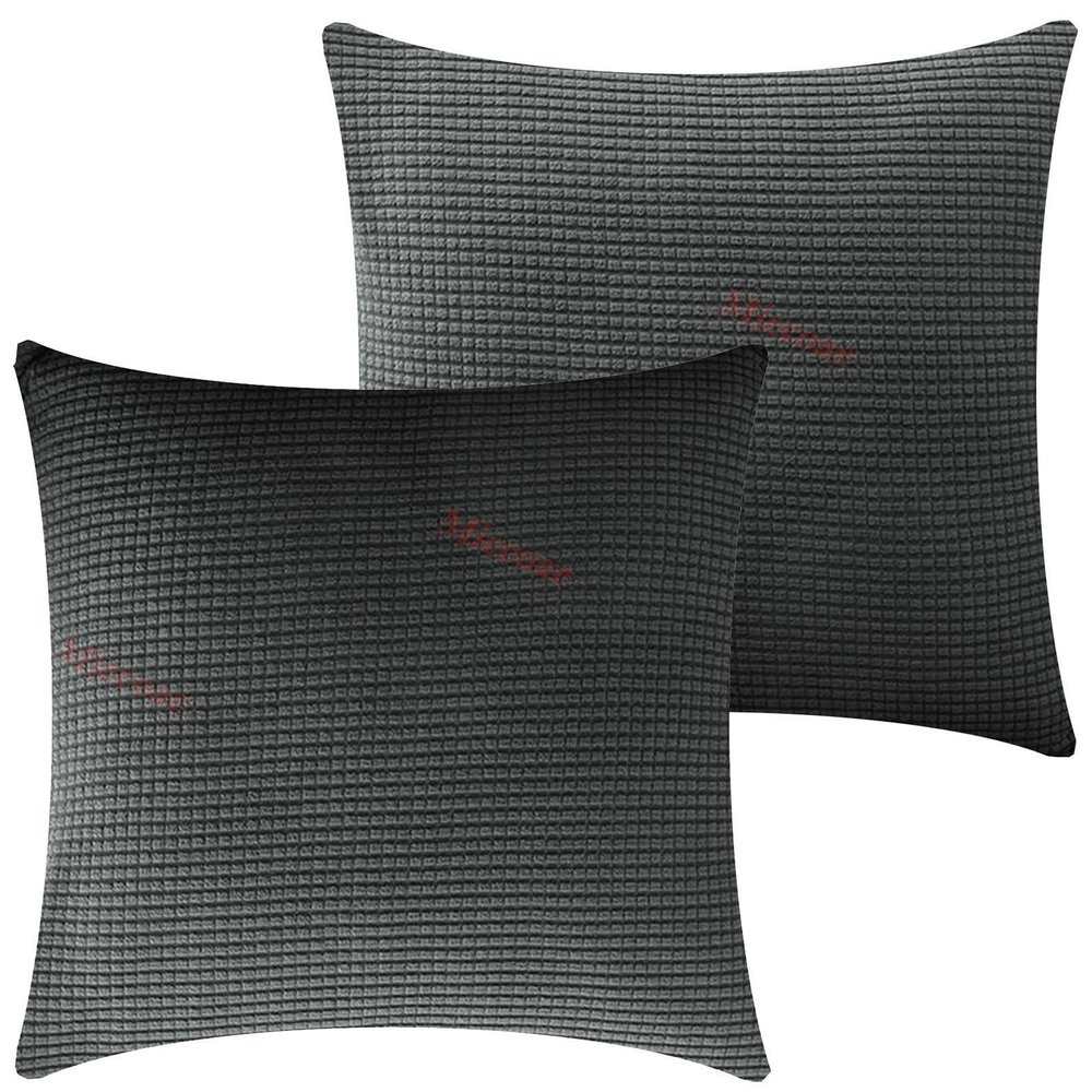 80 x 80 Seersucker Pillowcase Set of 2, Gray/White Christmas and Decorative Cushion Covers in Multiple Sizes