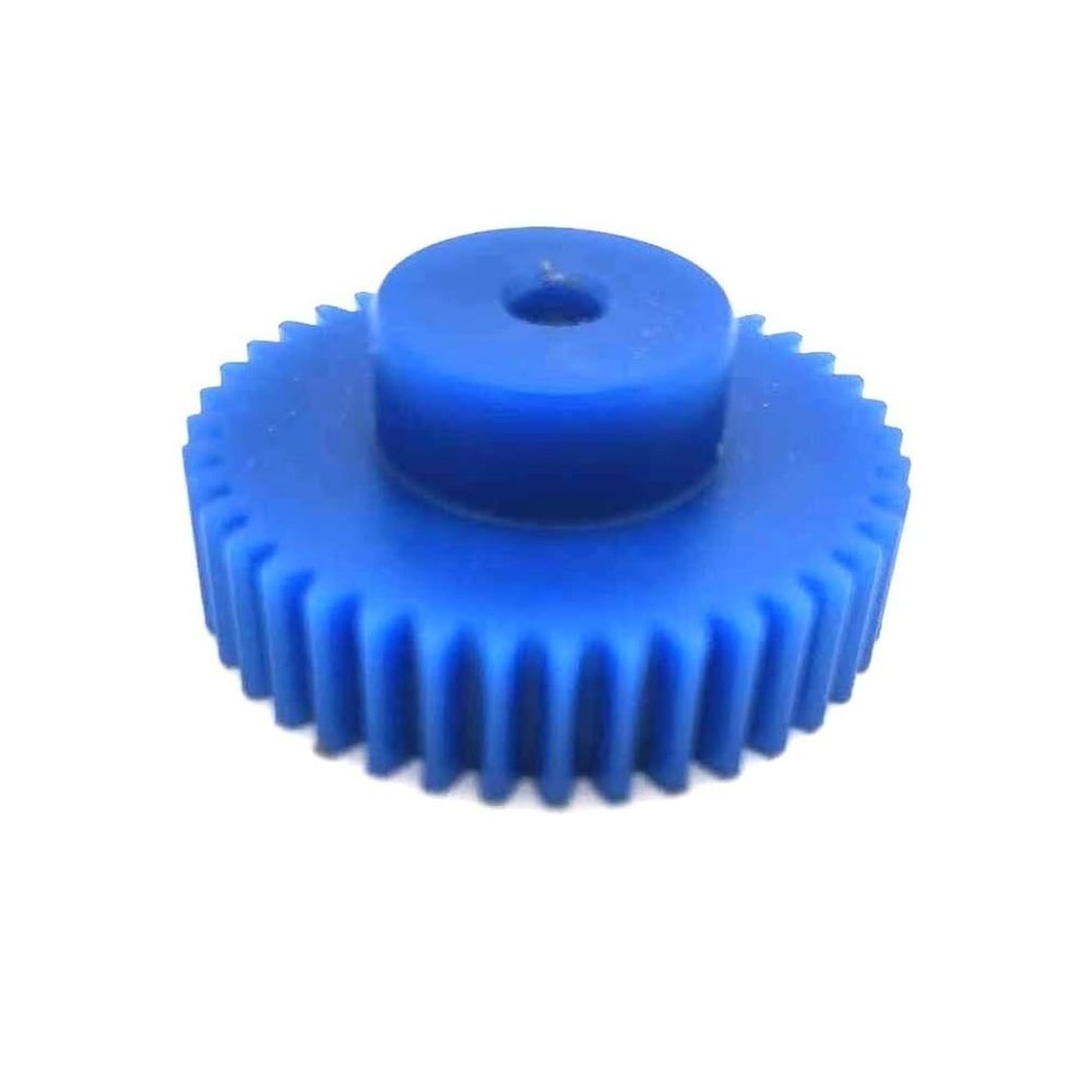 Cylindrical Drive Gear, 1 Pc., Module 1, 19-Tooth Blue Nylon Spur Gear, 21 mm Diameter, 10 mm Tooth Width, 10 mm Bore