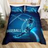 PUOJIEAT 3D Baseball Bedding Set, 140 x 200 cm, Microfiber view 1