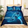 PUOJIEAT 3D Baseball Bedding Set, 140 x 200 cm, Microfiber view 2