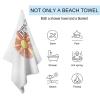 Yelolyio It's In My DNA Macedonia Flag Fingerprint Beach Towel, Quick-Drying Microfiber Pool Towel, 31 x 51 in view 4