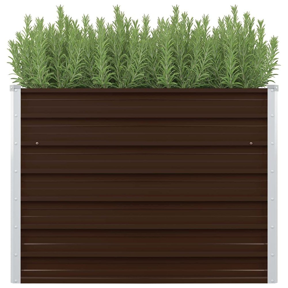 Xichuzi Brown Raised Garden Bed, 100 x 100 x 77 cm, Galvanized Steel - 45712