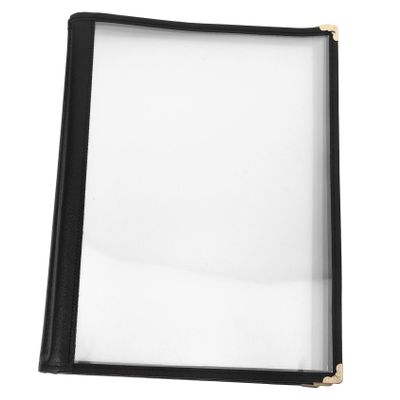 Clear PVC/PU A4 Menu Cover with Ten Pages