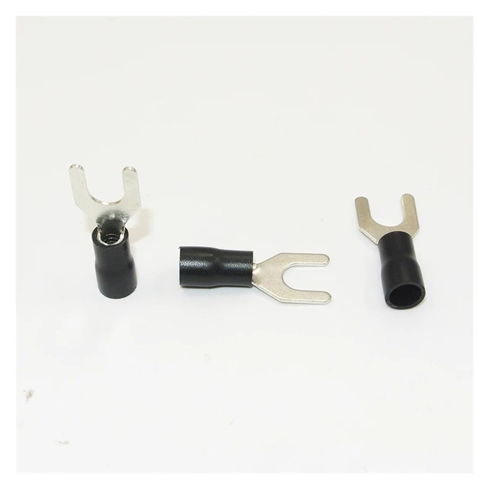1000PCS SV3.5-6 Black Insulated Spade Fork Wire Connectors, 14–12 AWG, 1/4 in
