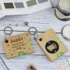 Personalized Wooden Spirit Level Bottle Opener Keychains for Dad, 2-Piece Set view 1