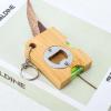 Personalized Wooden Spirit Level Bottle Opener Keychains for Dad, 2-Piece Set view 3