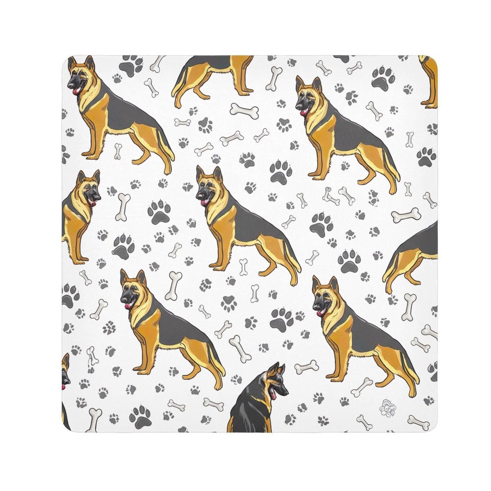 ODAWA Self-Adhesive Cloth, German Shepherd and Bones, 45 x 45 cm, Soft, Reusable, Camera Lens Protector