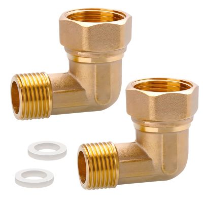 2-Pack Brass Swivel Elbows, 1/2" Male x 3/4" Female, 90°