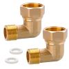 2-Pack Brass Swivel Elbows, 1/2" Male x 3/4" Female, 90° view 1